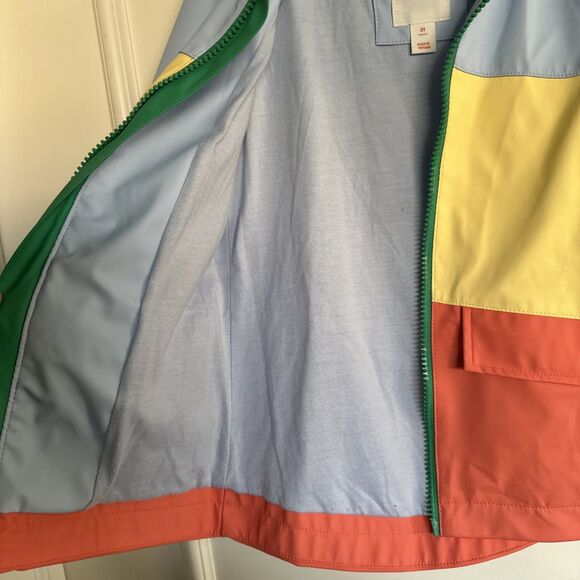 Cat & Jack 3T Caterpillar Rain Coat Jacket Color Block Blue Orange Hood Boys and - Picture 5 of 10